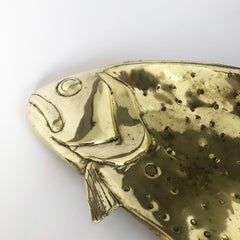 Vintage Fish Serving Tray, in Solid Brass