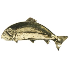 Vintage Fish Serving Tray, in Solid Brass