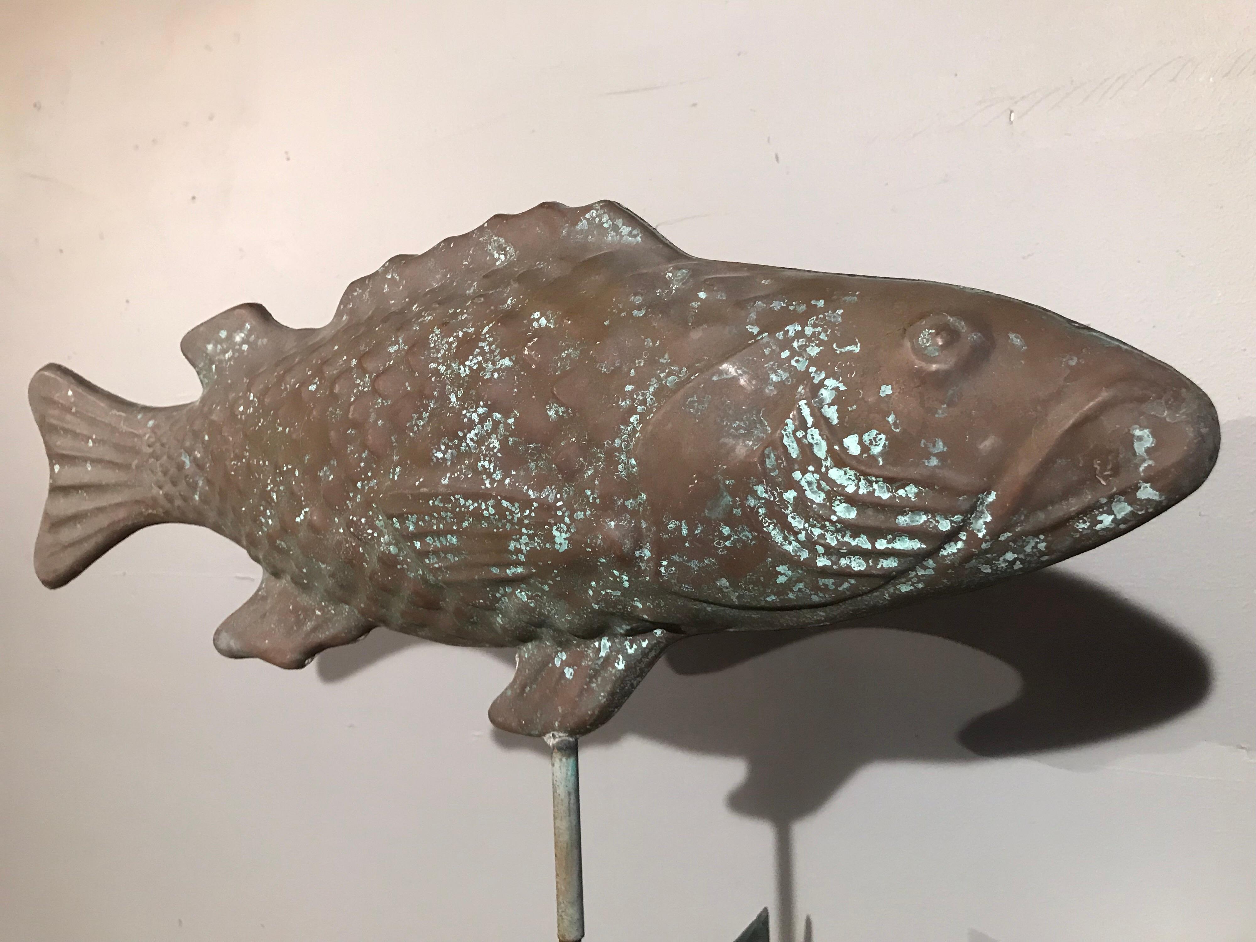 Vintage Fish Weathervane in Copper and Steel In Good Condition In Søborg, DK