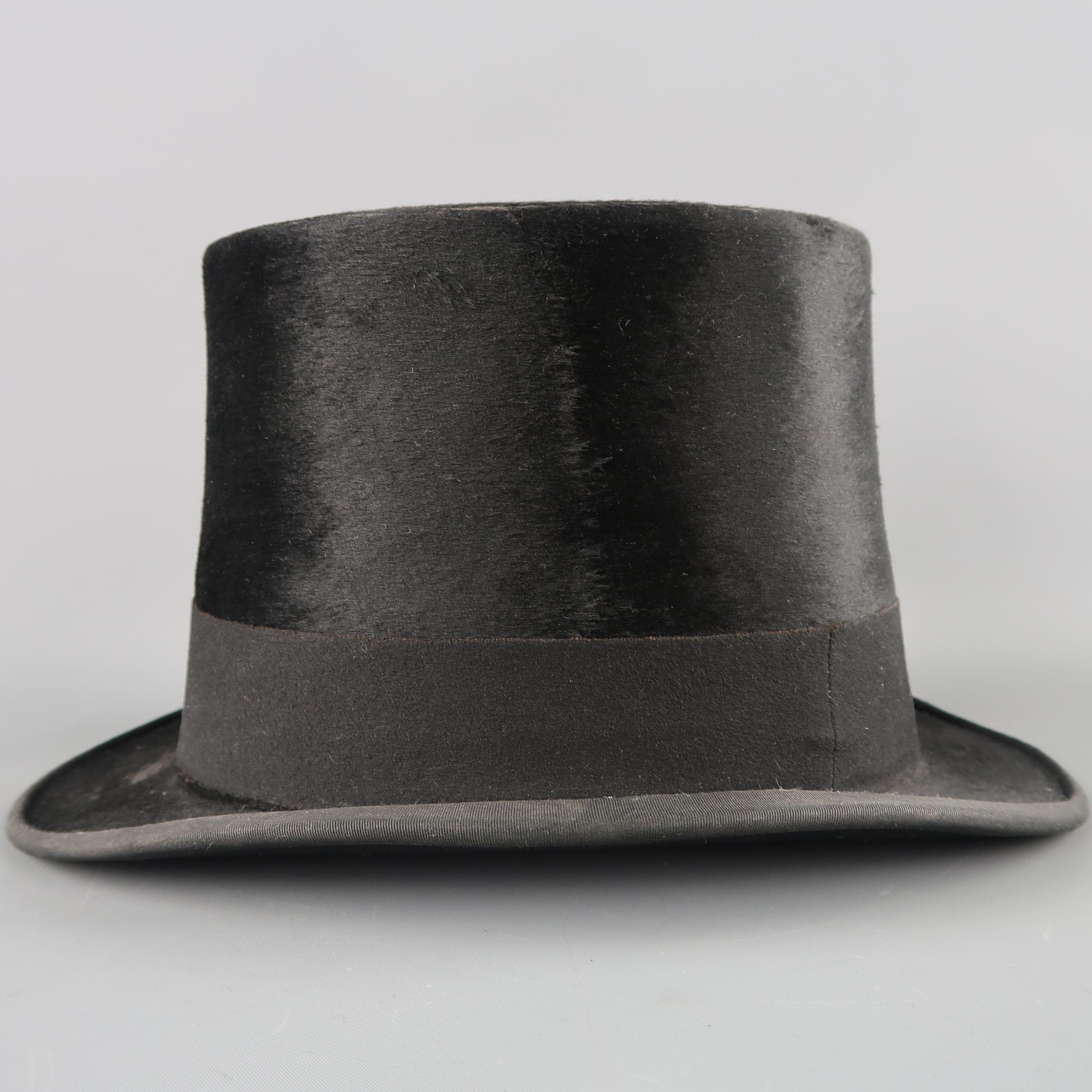 Vintage FISHER & CO. San Francisco Black Silk Melusine Top Hat 1