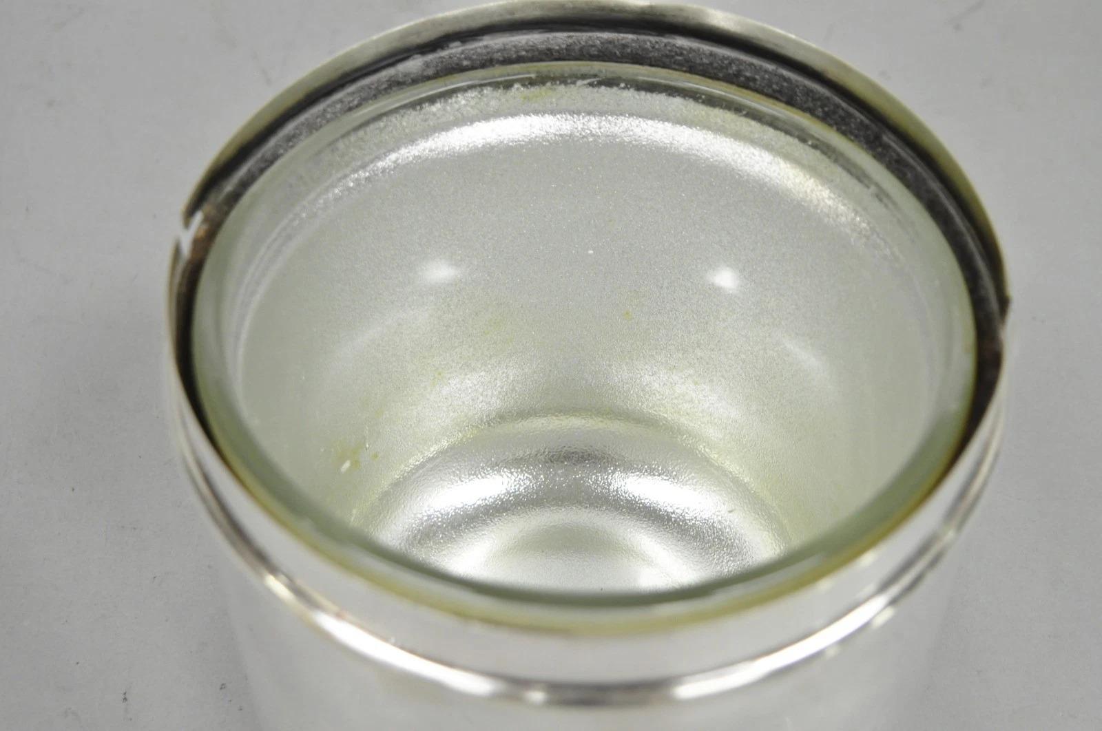Plaqué argent Vintage Fisher Mid Century Modern Art Deco Silver Plated Lidded Ice Bucket (Seau à glace à couvercle) en vente