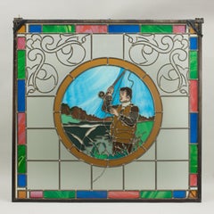 Vintage Fishing Stained Glass Window 1993 from the Mansfield Bar