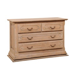 Vintage Five-Drawer Carved Wood Chest with Nice Understated Details