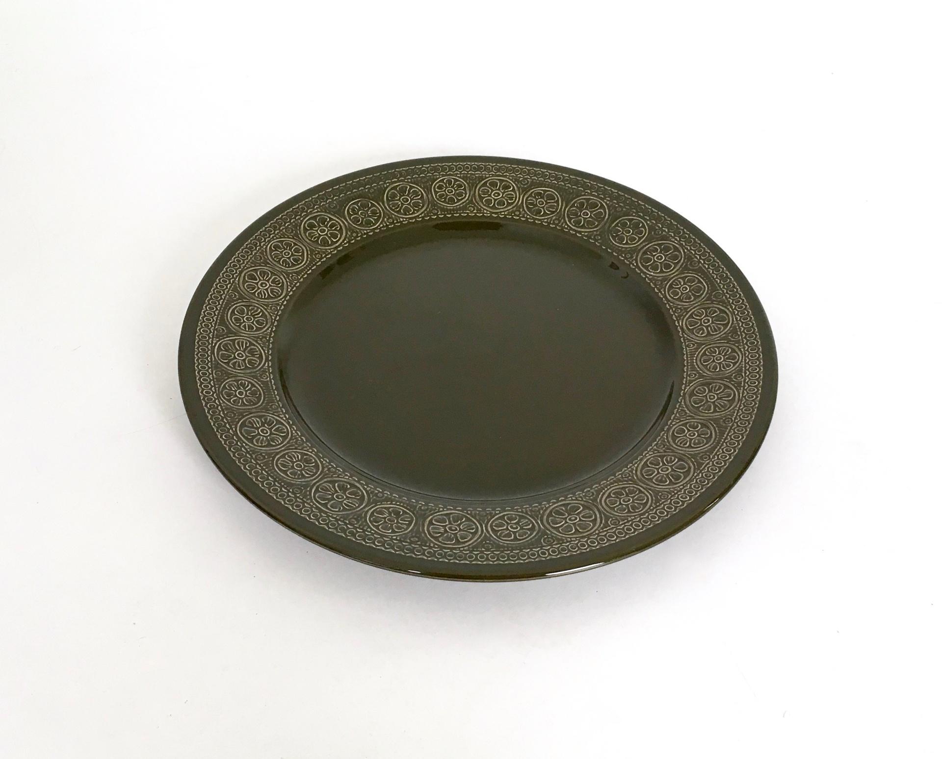 Fünfteiliges Vintage-Servierbesteck aus schwarzem Steingut von Antonia Campi, Italien im Zustand „Hervorragend“ im Angebot in Bresso, Lombardy