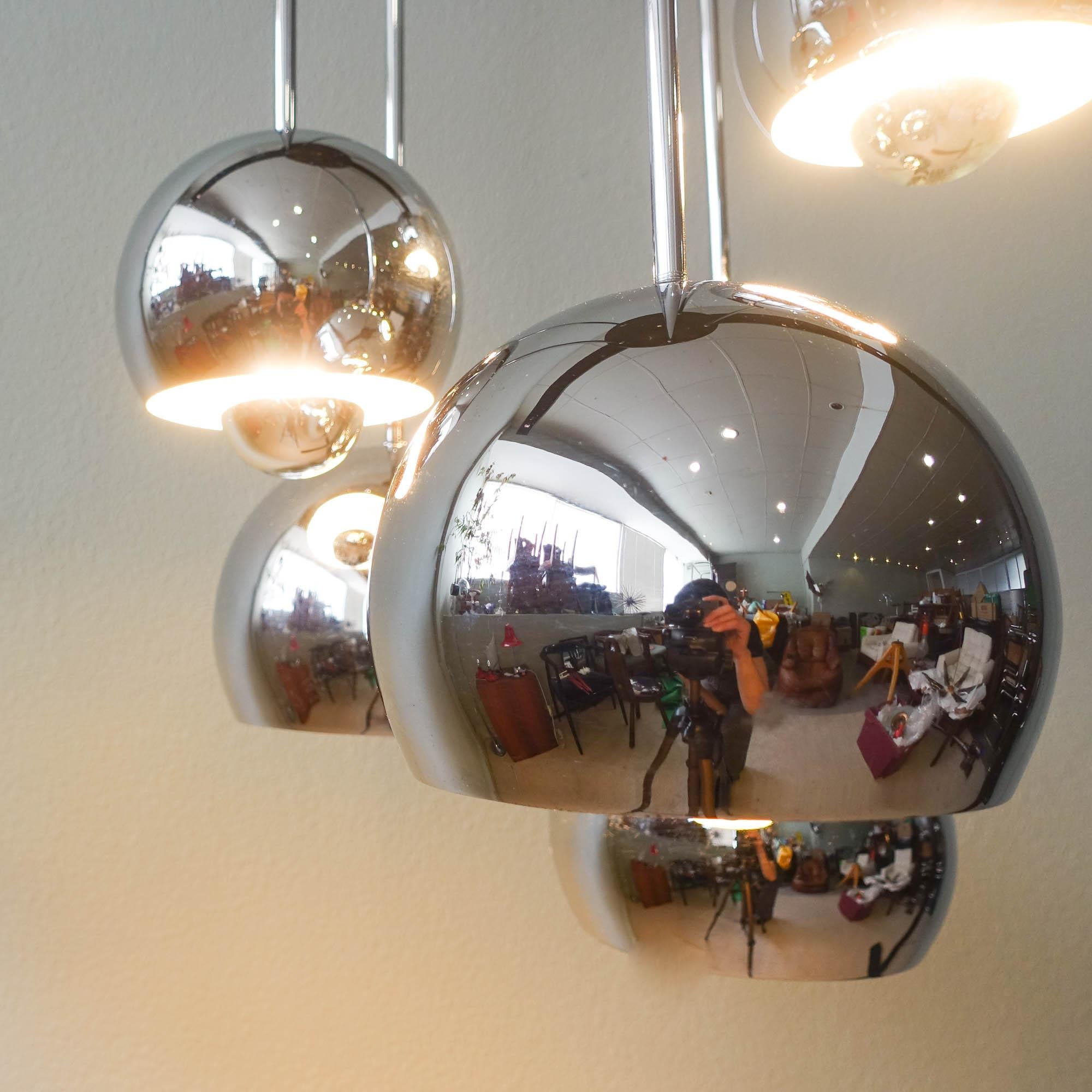 Sputnik-Kaskaden-Lampe mit fünf Lampenschirmen, 1970er Jahre, Vintage im Angebot 6