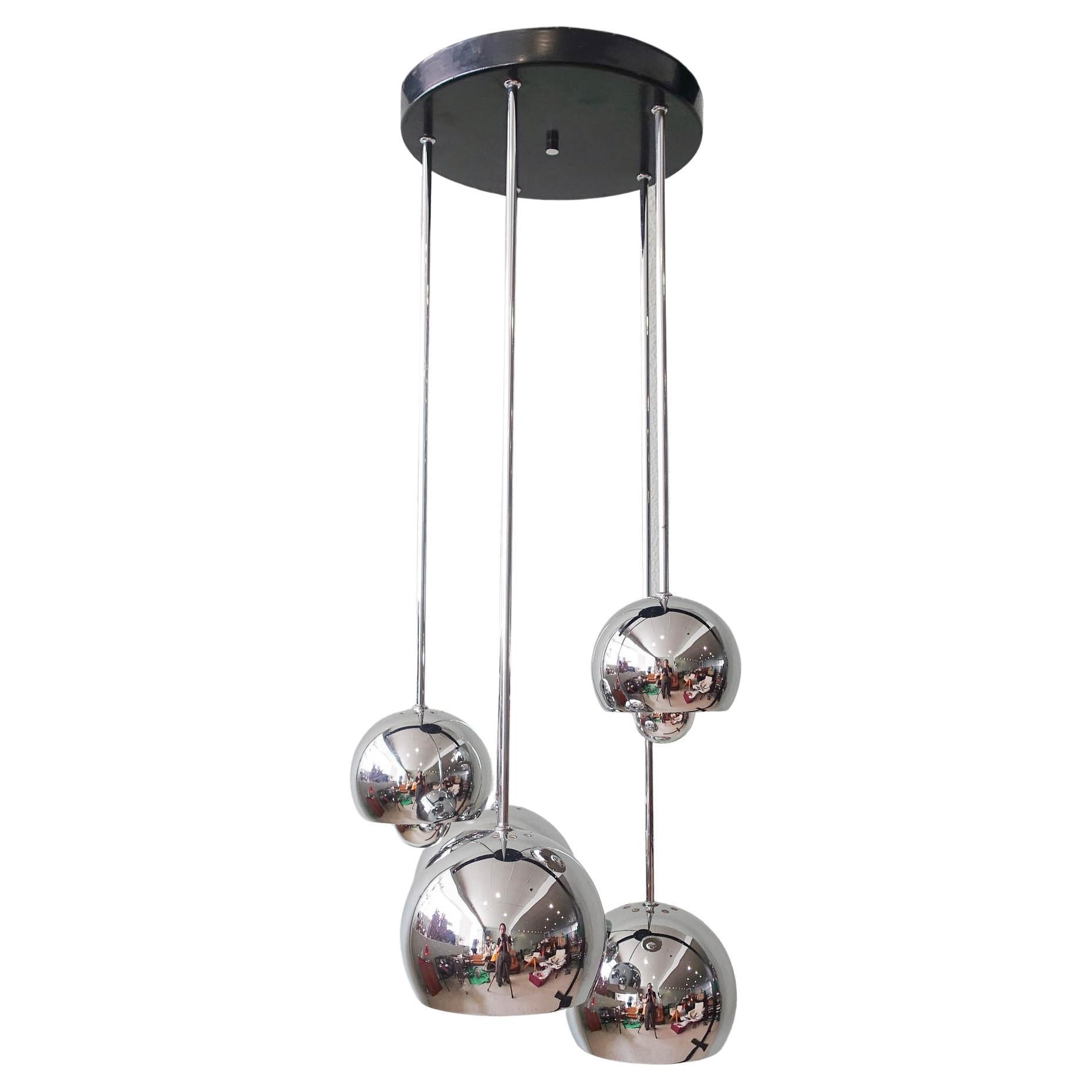 Vintage Five Shades Sputnik Cascade Lamp, 1970's For Sale