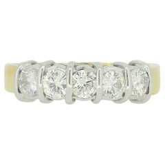 Vintage Fünf-Stein-Diamant-Ring mit 0,90 Karat Diamant