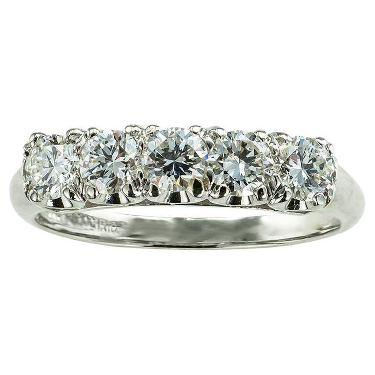 Vintage Five Stone Diamond Platinum Ring