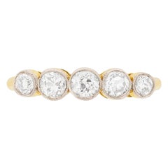 Vintage Five-Stone Old Cut Diamond Ring, circa 1930s