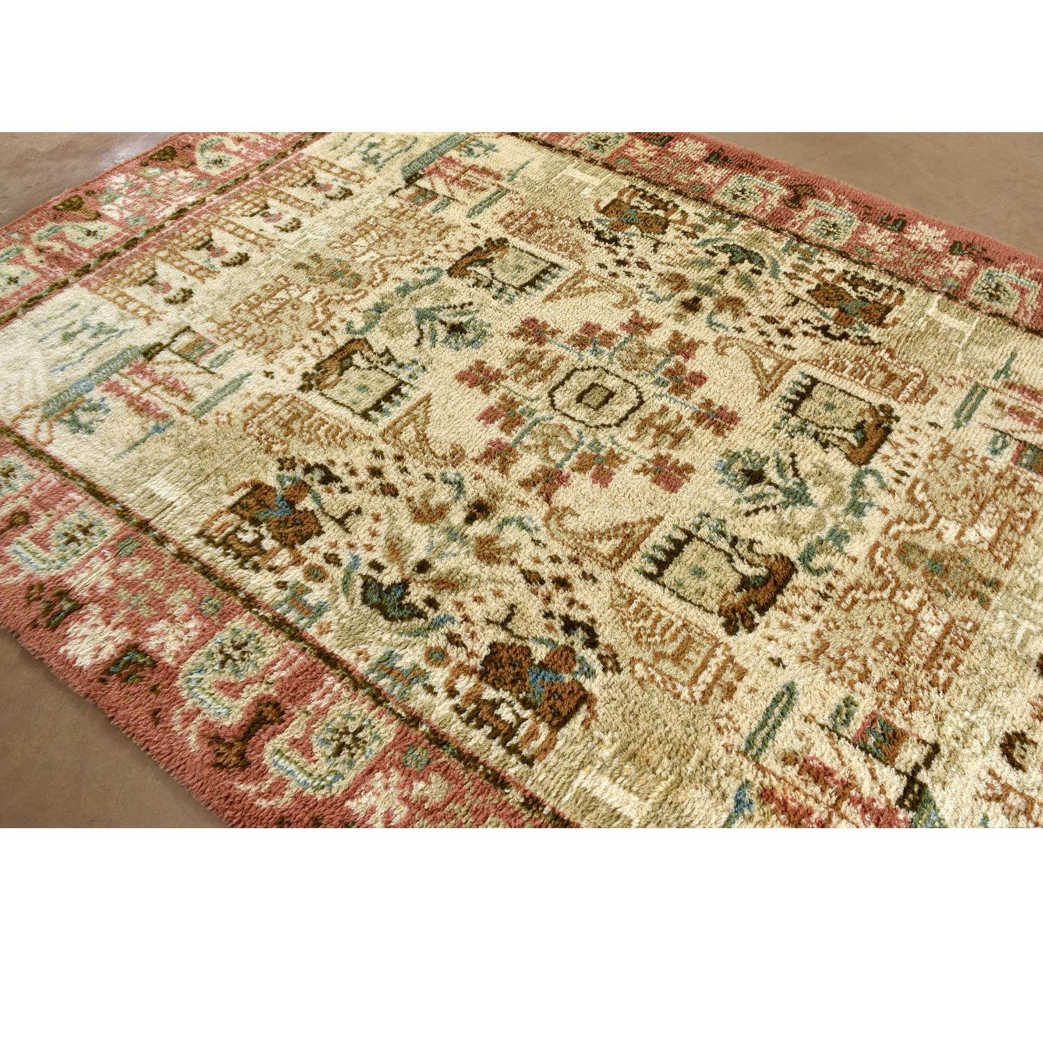 Late 20th Century Vintage Fjord Life Danish Wool 6x9 Area Rug by Ege Axminster