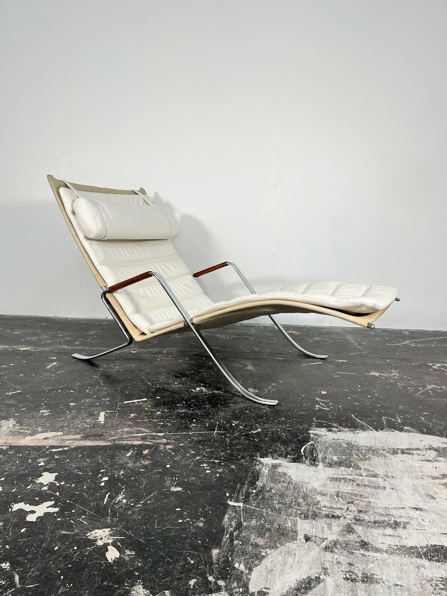 Vintage FK-87 Grasshopper Chaise Lounge von Preben Fabricius + Jørgen Kastholm im Zustand „Gut“ im Angebot in San Diego, CA