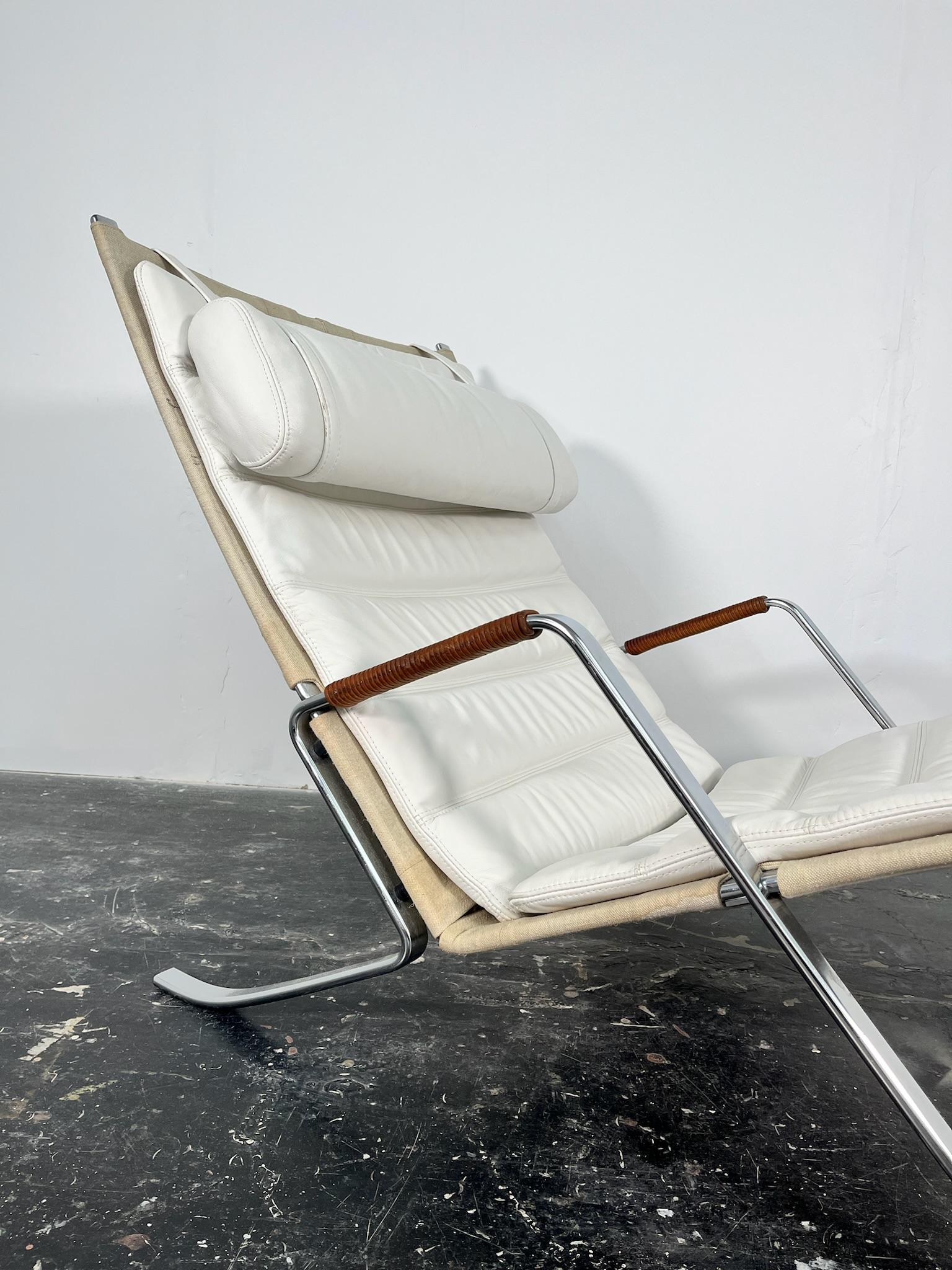 Vintage FK-87 Grasshopper Chaise Lounge von Preben Fabricius + Jørgen Kastholm (Stahl) im Angebot