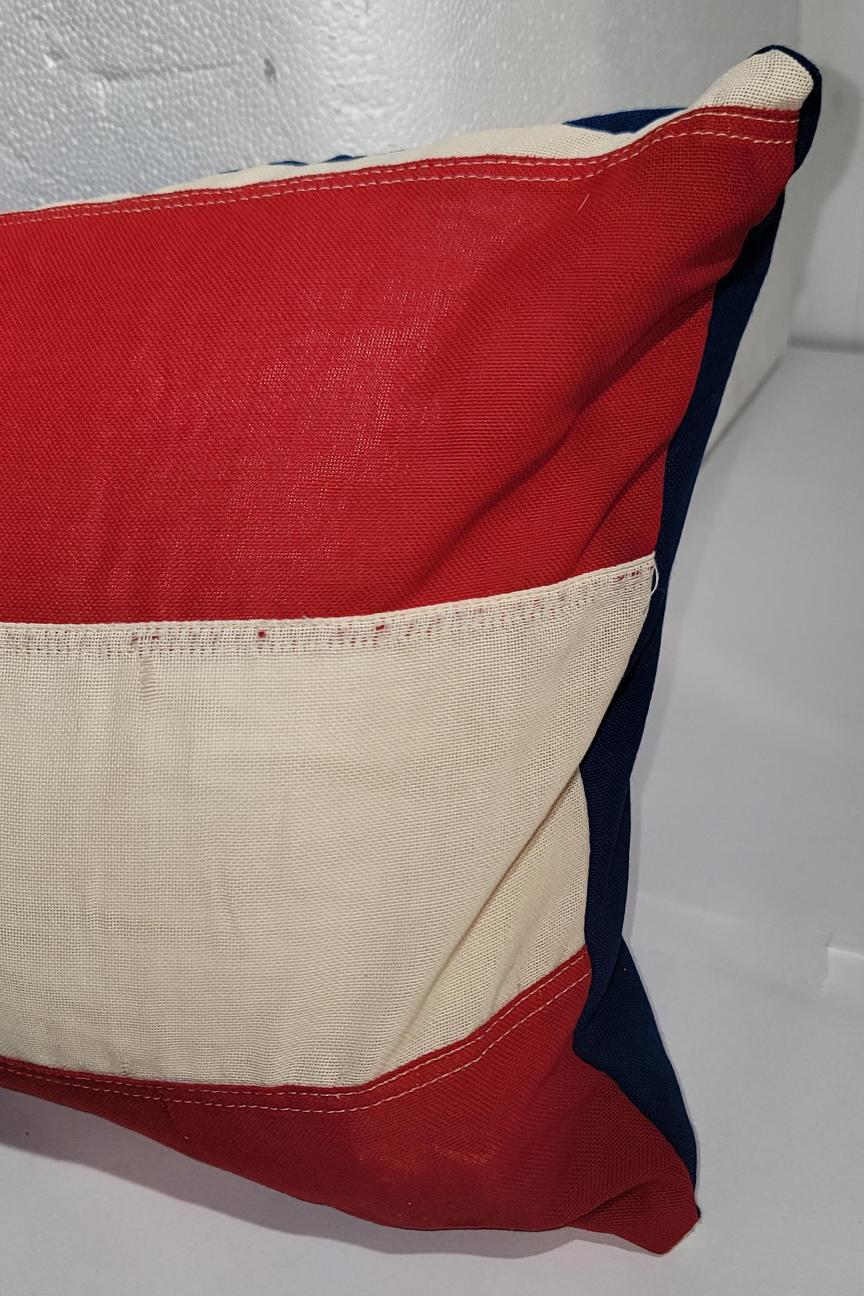 Vintage Flag Bolster Pillow In Good Condition In Los Angeles, CA