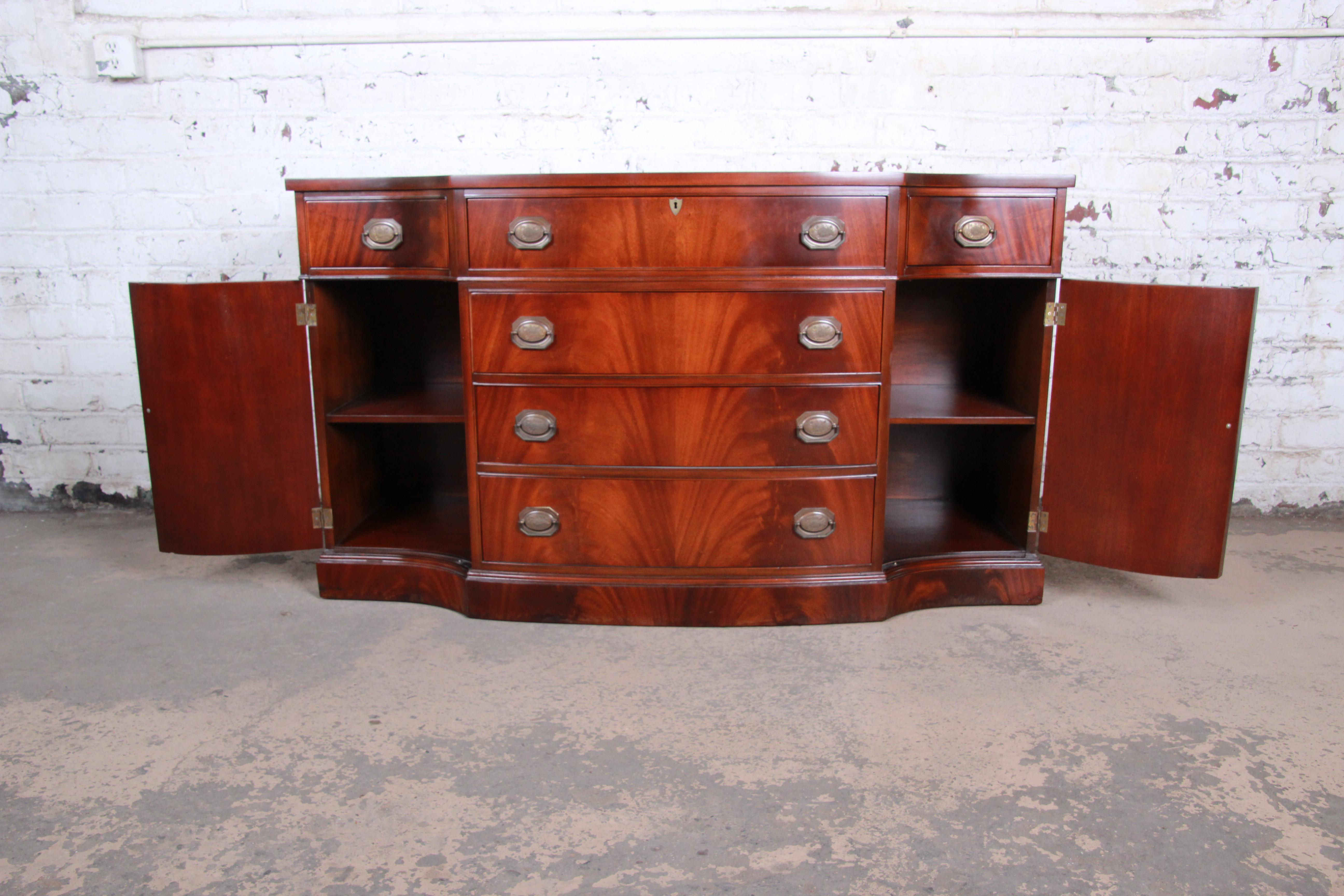 antique bow front sideboard