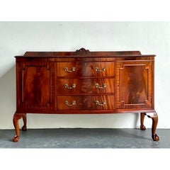 Vintage Flame Mahogany Chippendale Sideboard