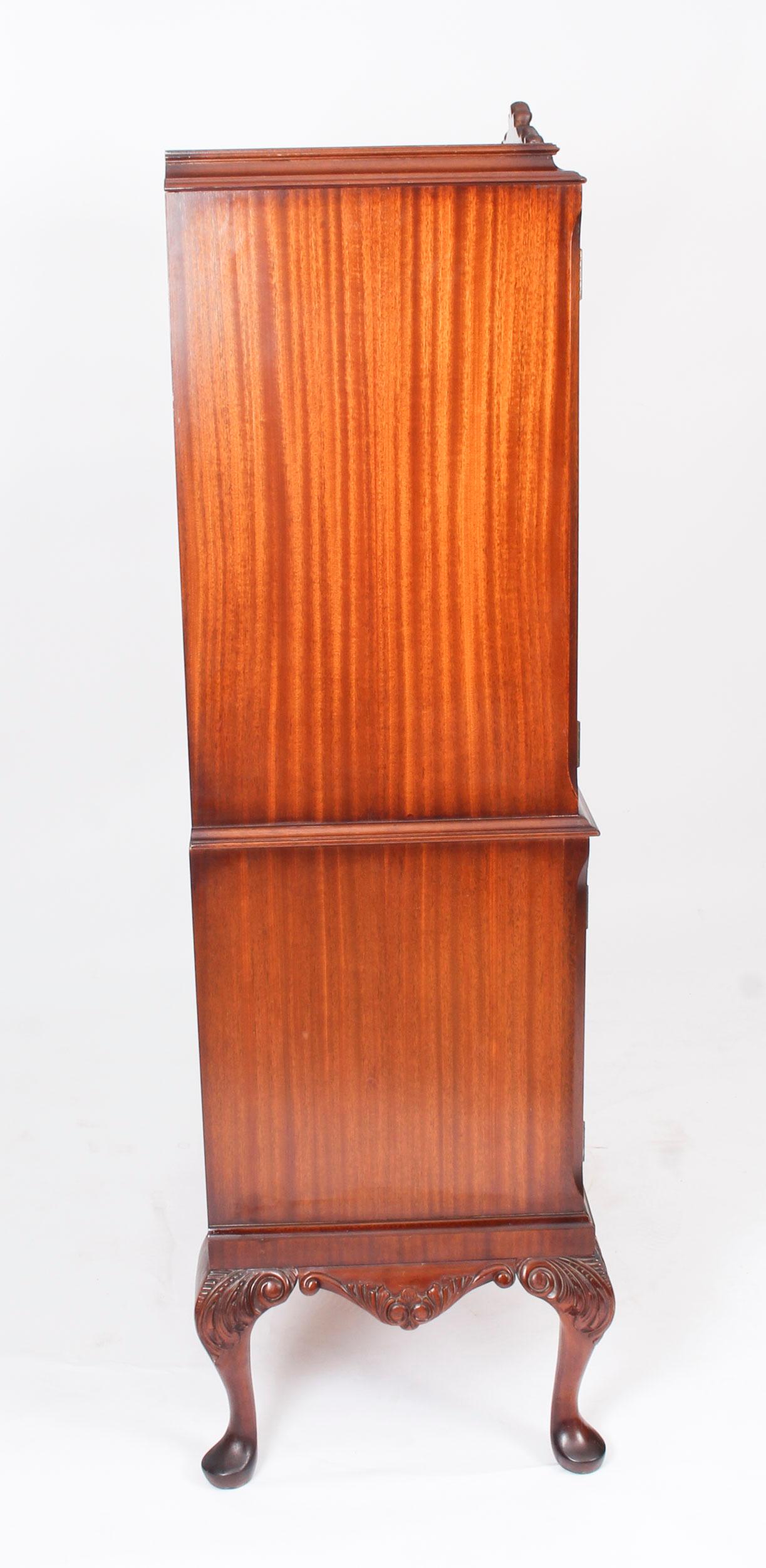 Vintage Flame Mahogany Cocktail Drinks Dry Bar Cabinet Midcentury 10