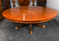 Table de salle à manger vintage en acajou flammé et 10 chaises à dossier bouclier 20ème siècle