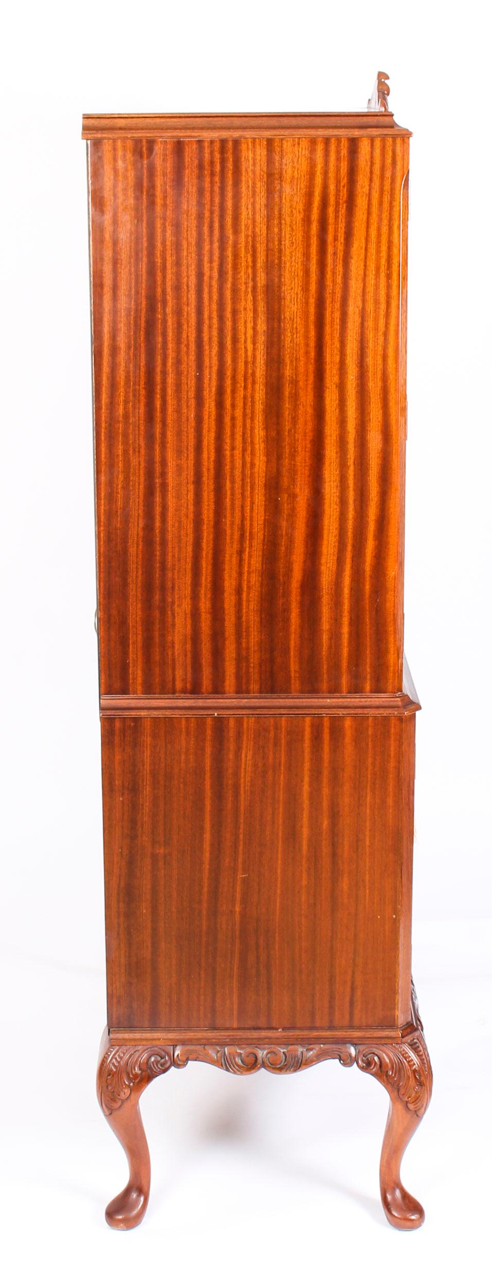 Vintage Flame Mahogany Dry Bar Cocktail Cabinet Drinks Midcentury 4