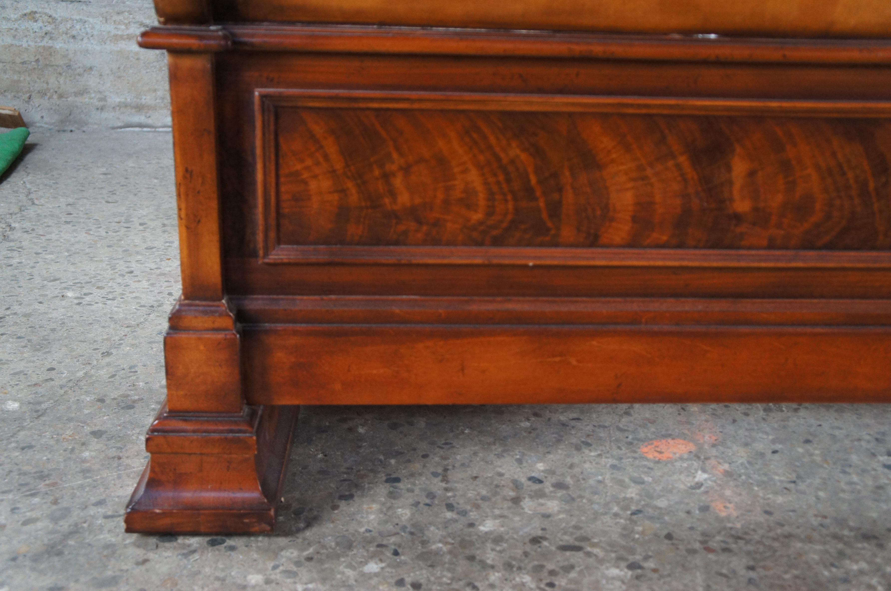 Vintage Flame Mahogany Matchbook Burl Traditional King Size Sleigh Bed 2