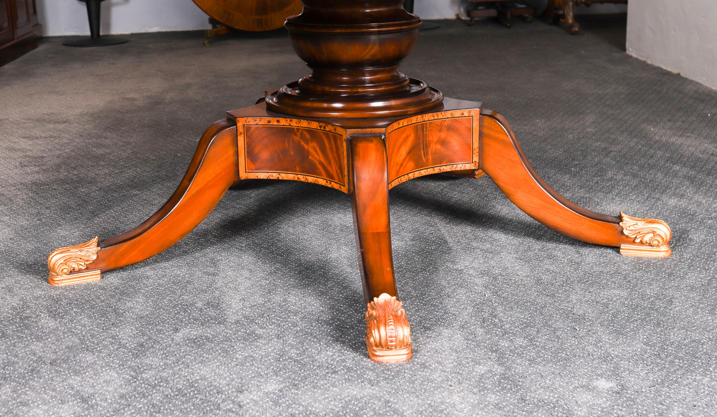 Vintage Flame Mahogany Regency Revival Dining Table Mid 20th Century For Sale 7