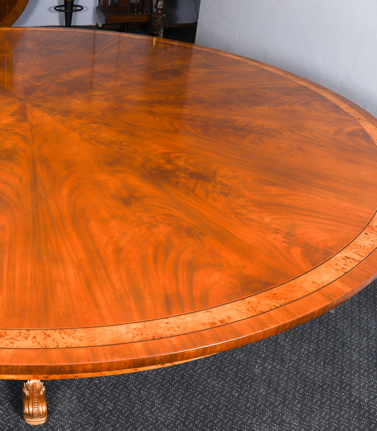 Vintage Flame Mahogany Regency Revival Dining Table Mid 20th Century For Sale 2