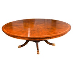 Vintage Flame Mahogany Regency Revival Dining Table Mid 20th Century