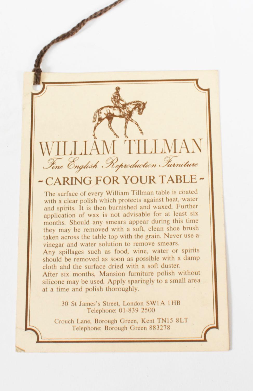 Credenza Sheraton d'epoca in mogano fiammato di William Tillman XX secolo in vendita 11
