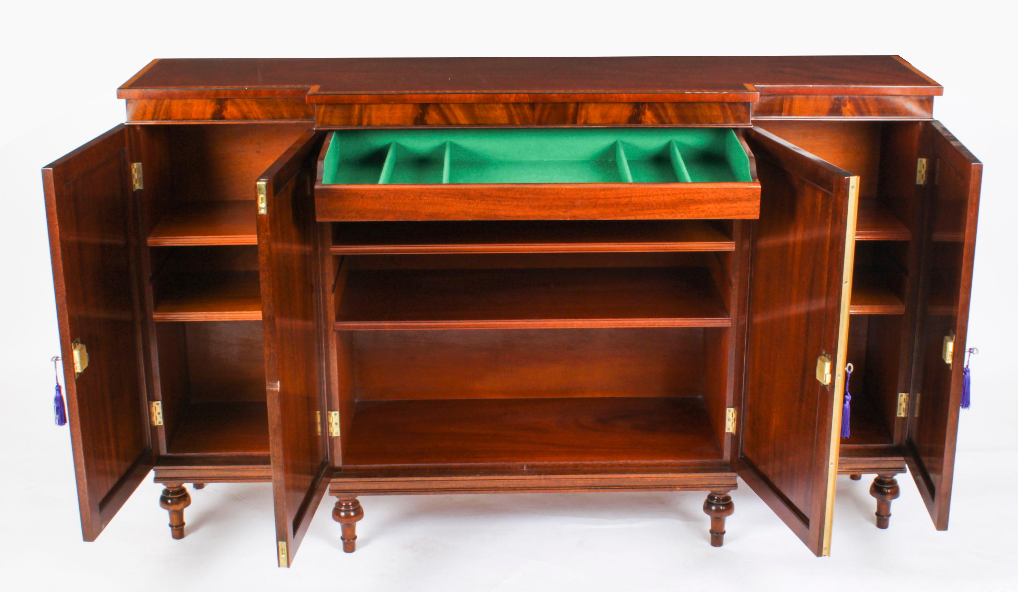 Vintage Flame Mahogany Sideboard by William Tillman 20th C 6