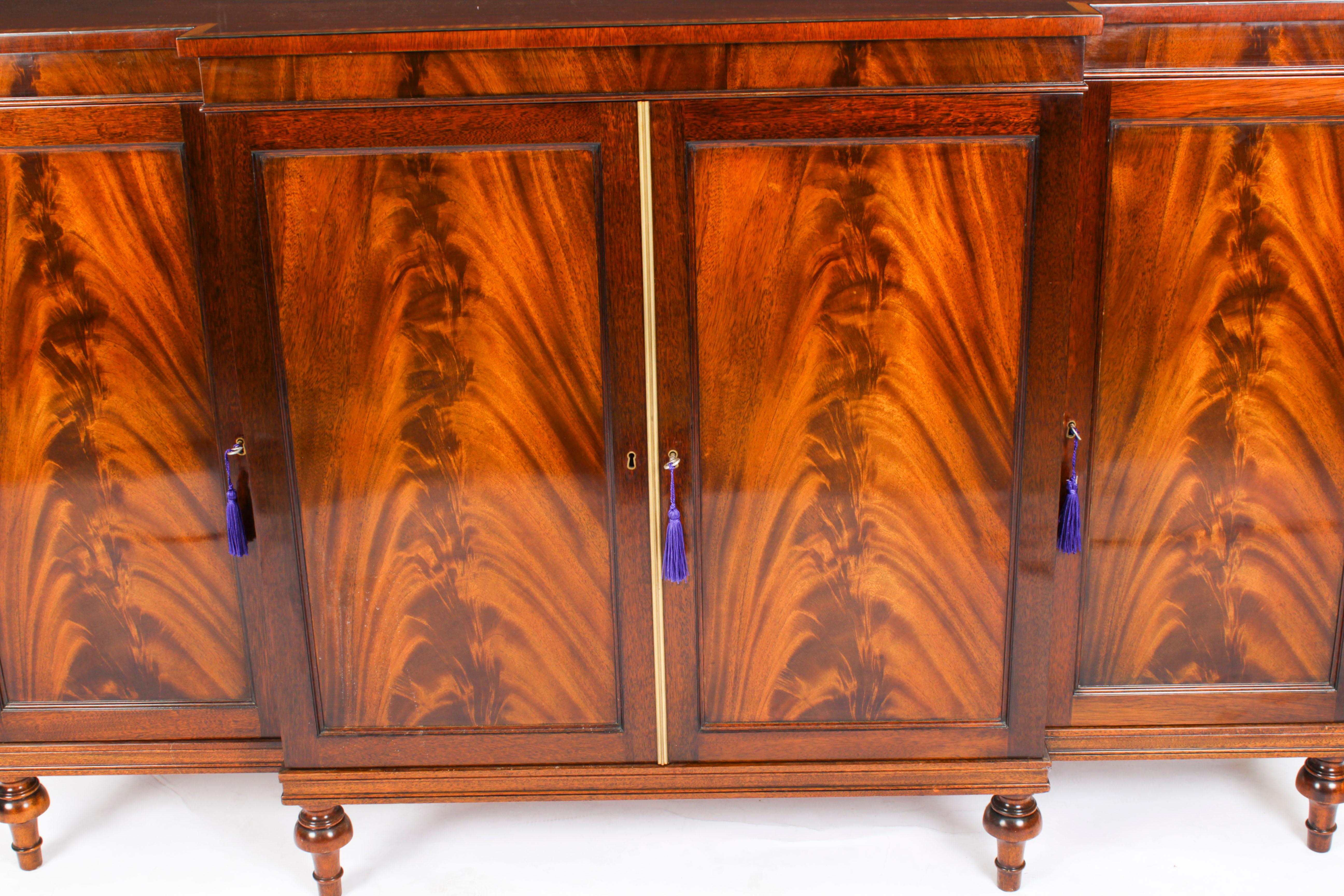 Vintage Flame Mahogany Sideboard by William Tillman 20th C 2