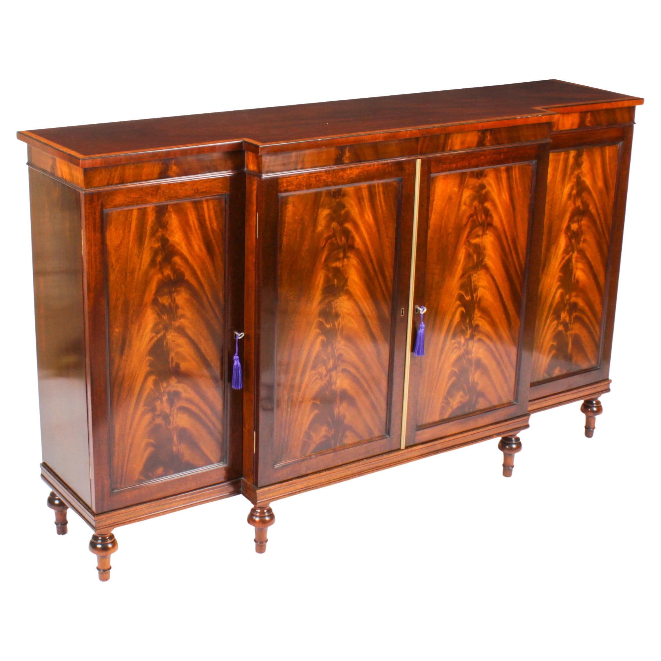 Vintage Flame Mahogany Sideboard by William Tillman 20th C
