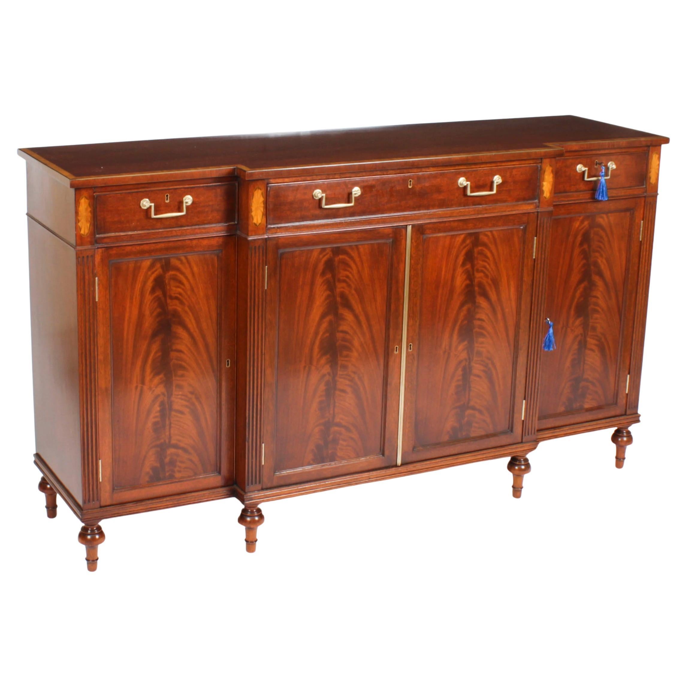 Vintage Flame Mahogany Sideboard by William Tillman, 20th Century For Sale