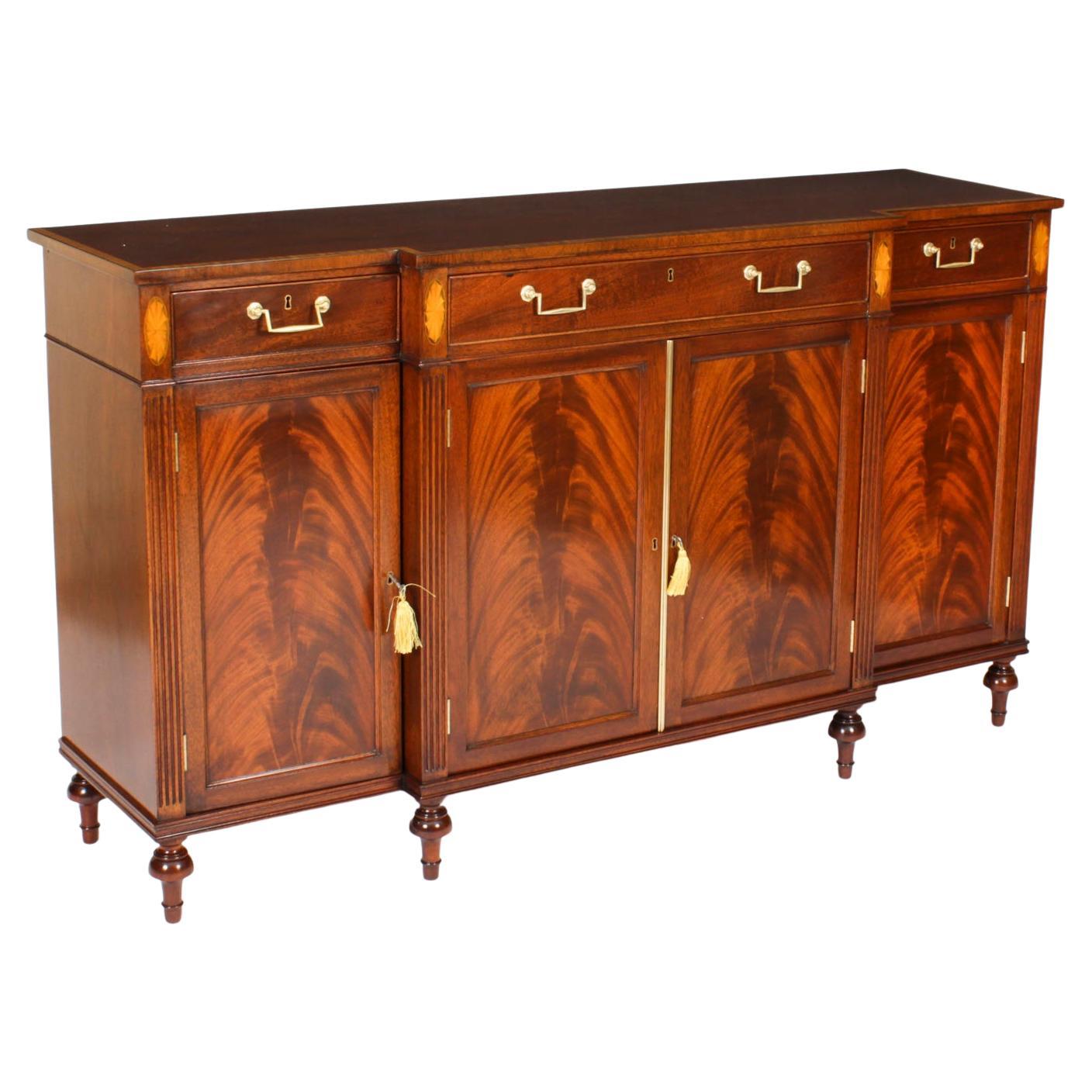 Vintage Flame Mahogany Sideboard by William Tillman Late 20th Century For Sale