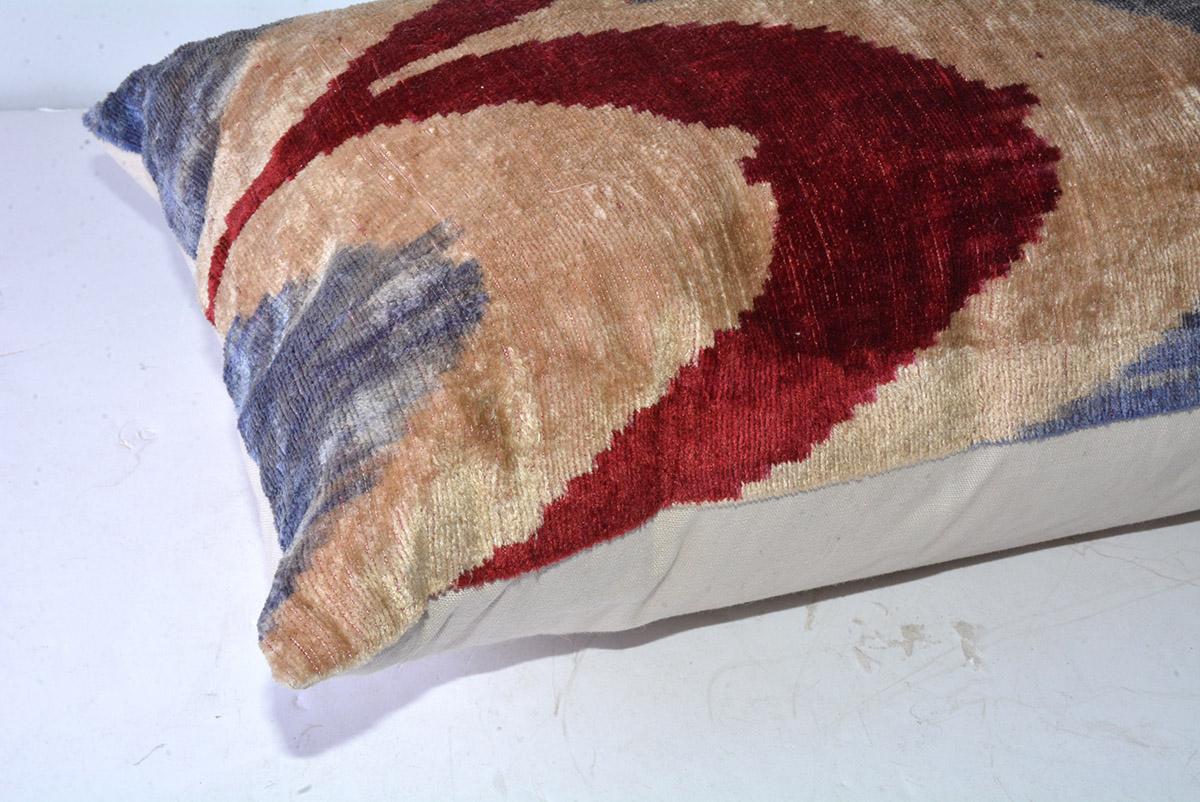 Organic Modern Vintage Flame Stitch Chenille Lumbar Pillow