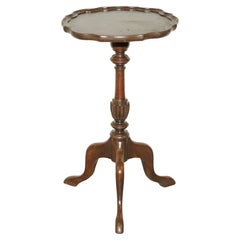 Vintage Flamed Hardwood Pie Crust Small Side End Table