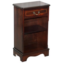 Vintage Flamed Mahogany Side Table Cabinet Bookcase Including Single Drawers