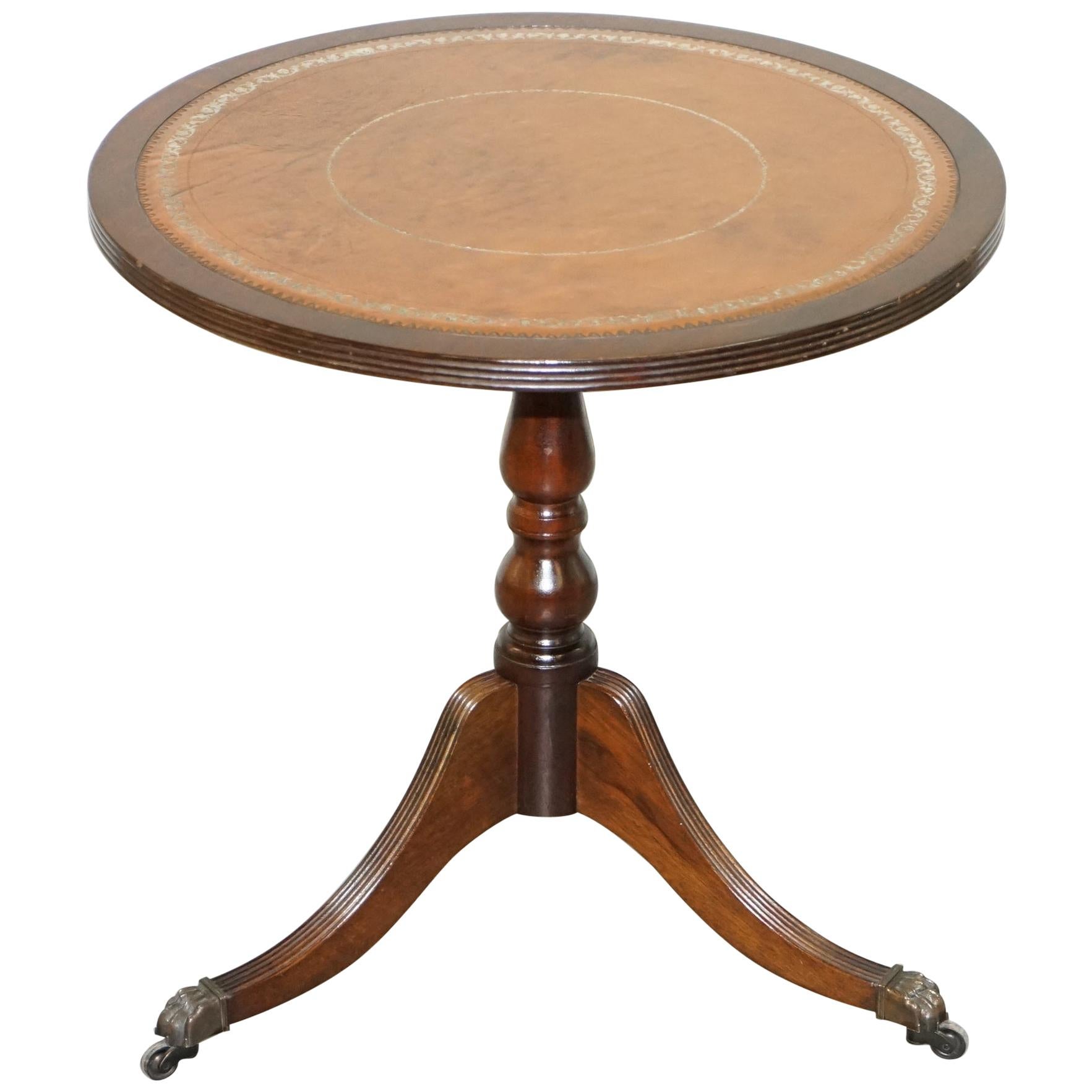 Embossed Leather Side Table For Sale at 1stDibs