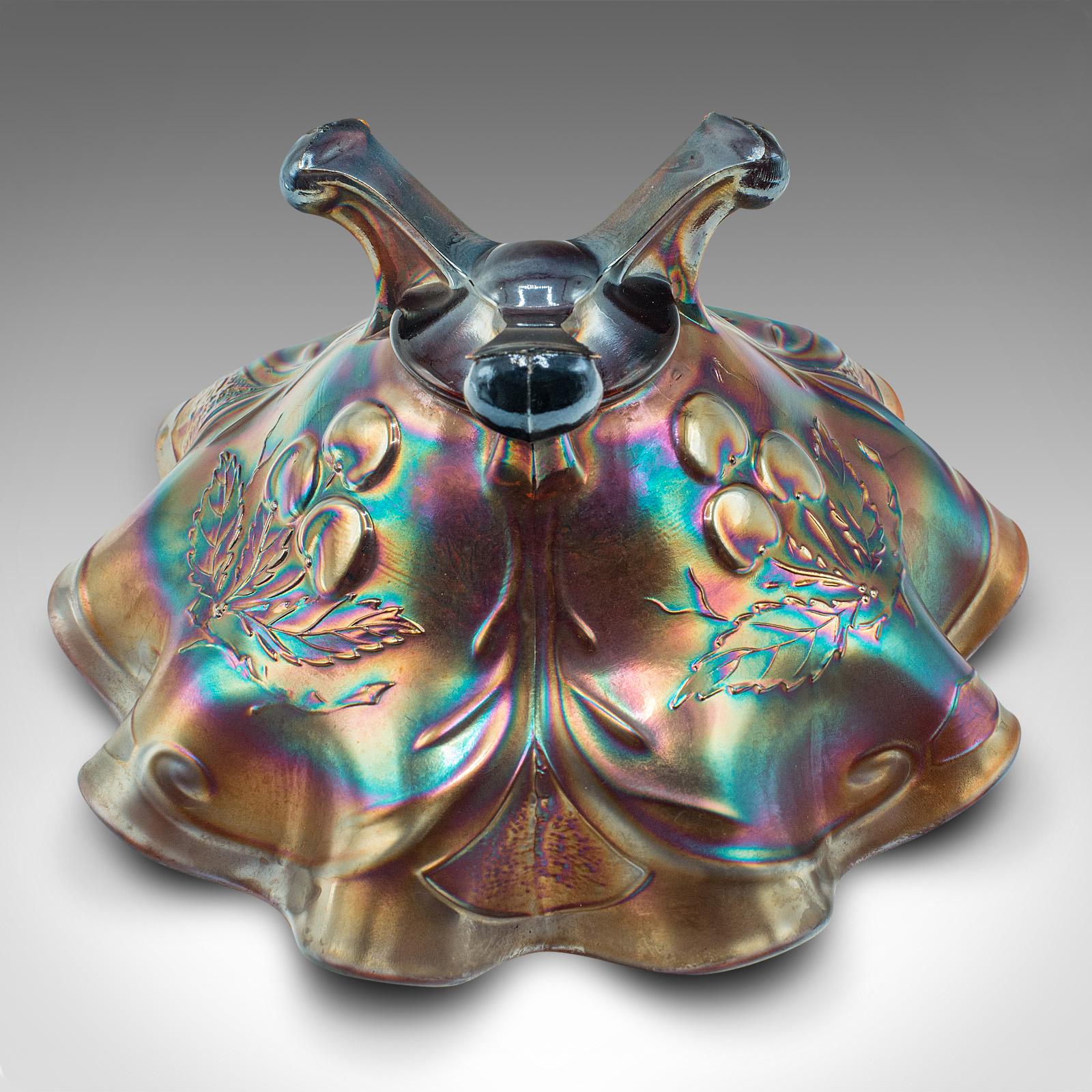 Vintage Flared Carnival Dish, English, Lustre Glass, Bonbon Bowl, Art Deco, 1930 For Sale 1