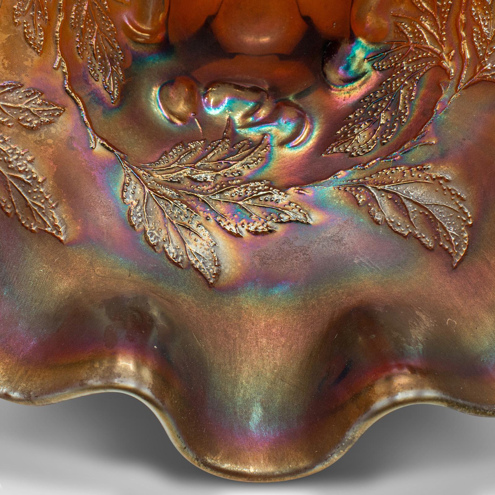 Vintage Flared Carnival Dish, English, Lustre Glass, Bonbon Bowl, Art Deco, 1930 For Sale 4