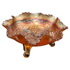 Vintage Flared Potpourri Dish, English, Carnival Lustre Glass, Bonbon Bowl, 1950