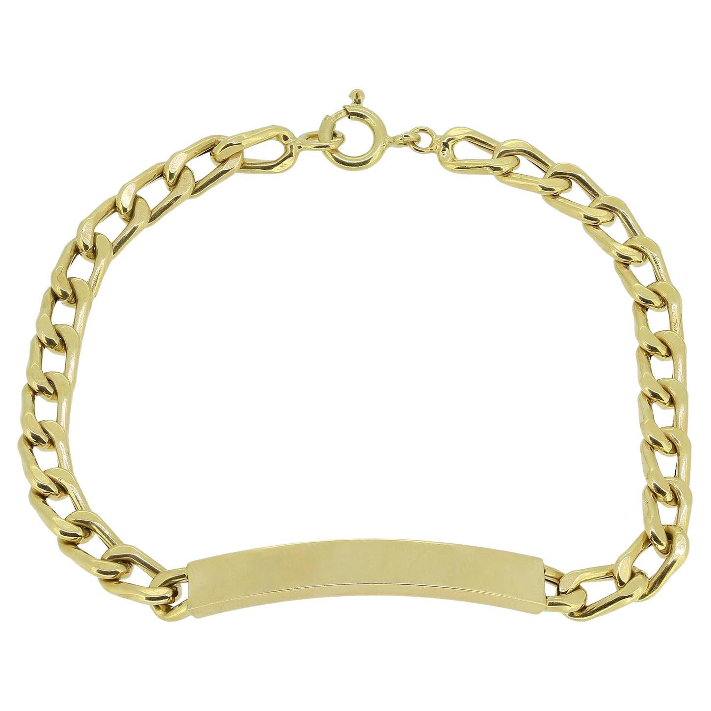 Pulsera de identificación con cadena plana vintage en venta
