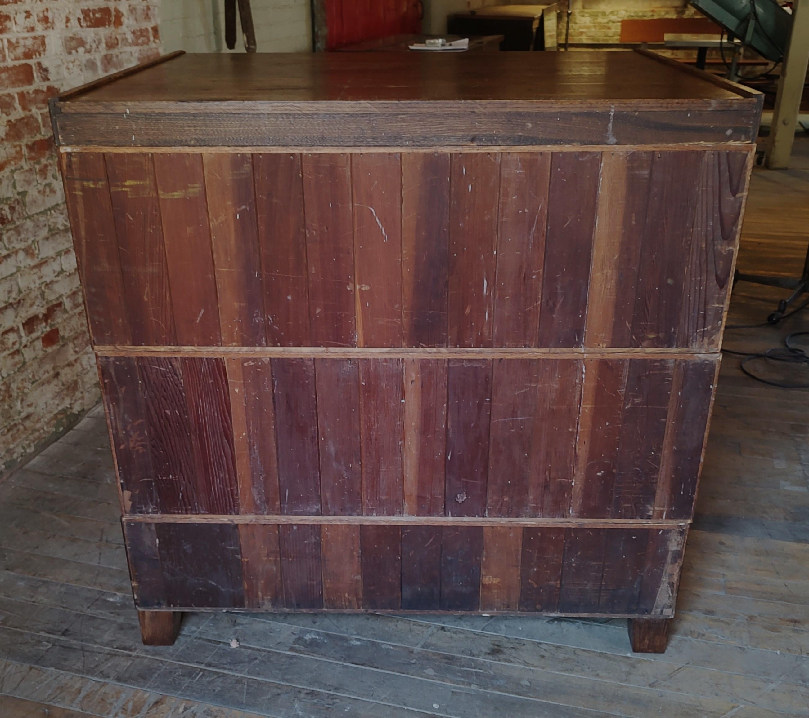 Oak Vintage Flat File Cabinet