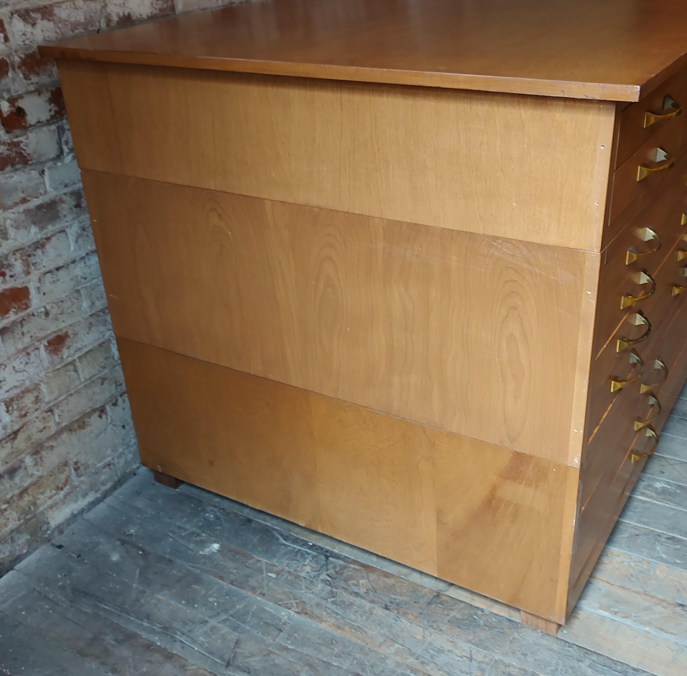 wood flat file cabinet