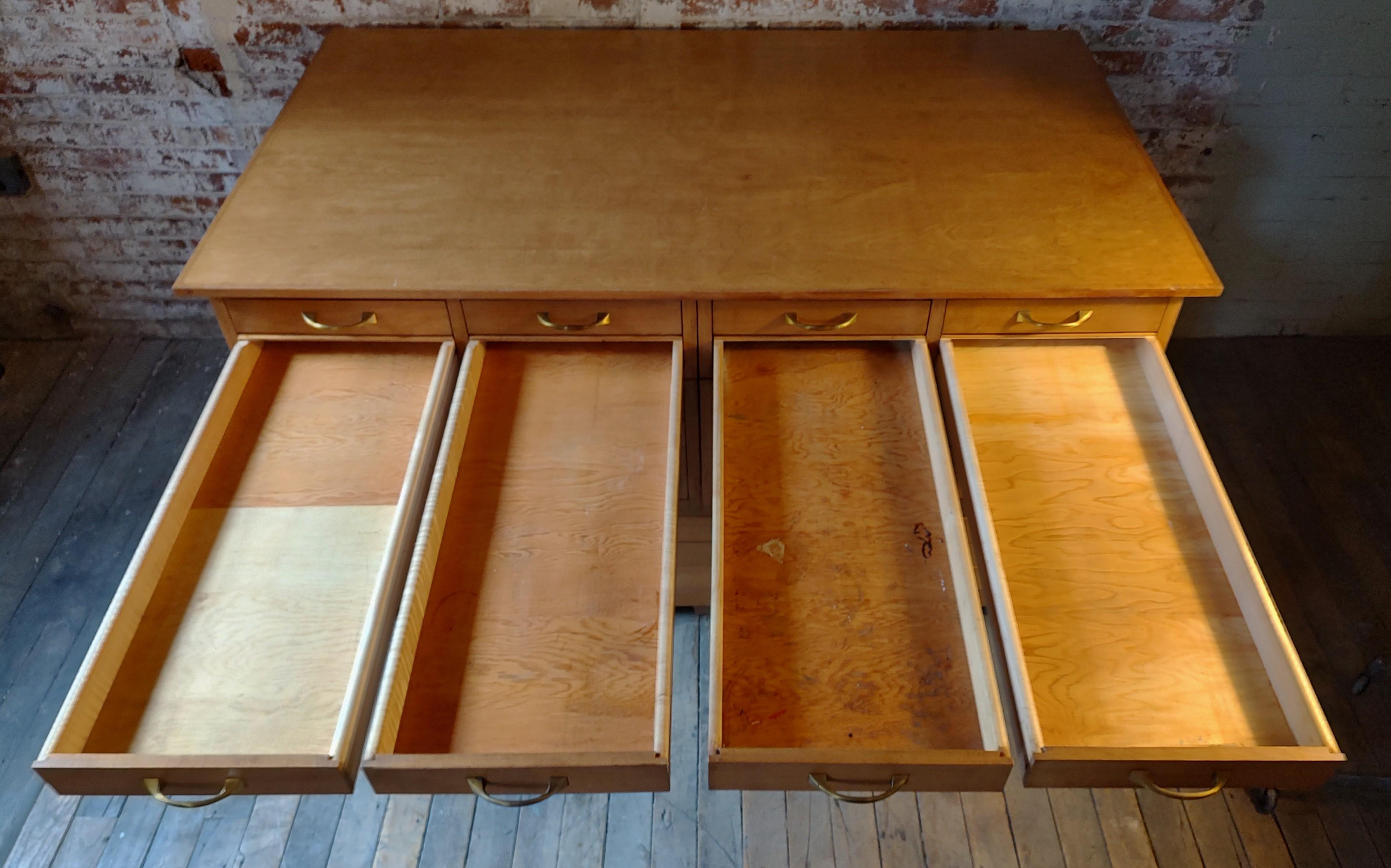 Maple Vintage Flat File Draftsman's Cabinet