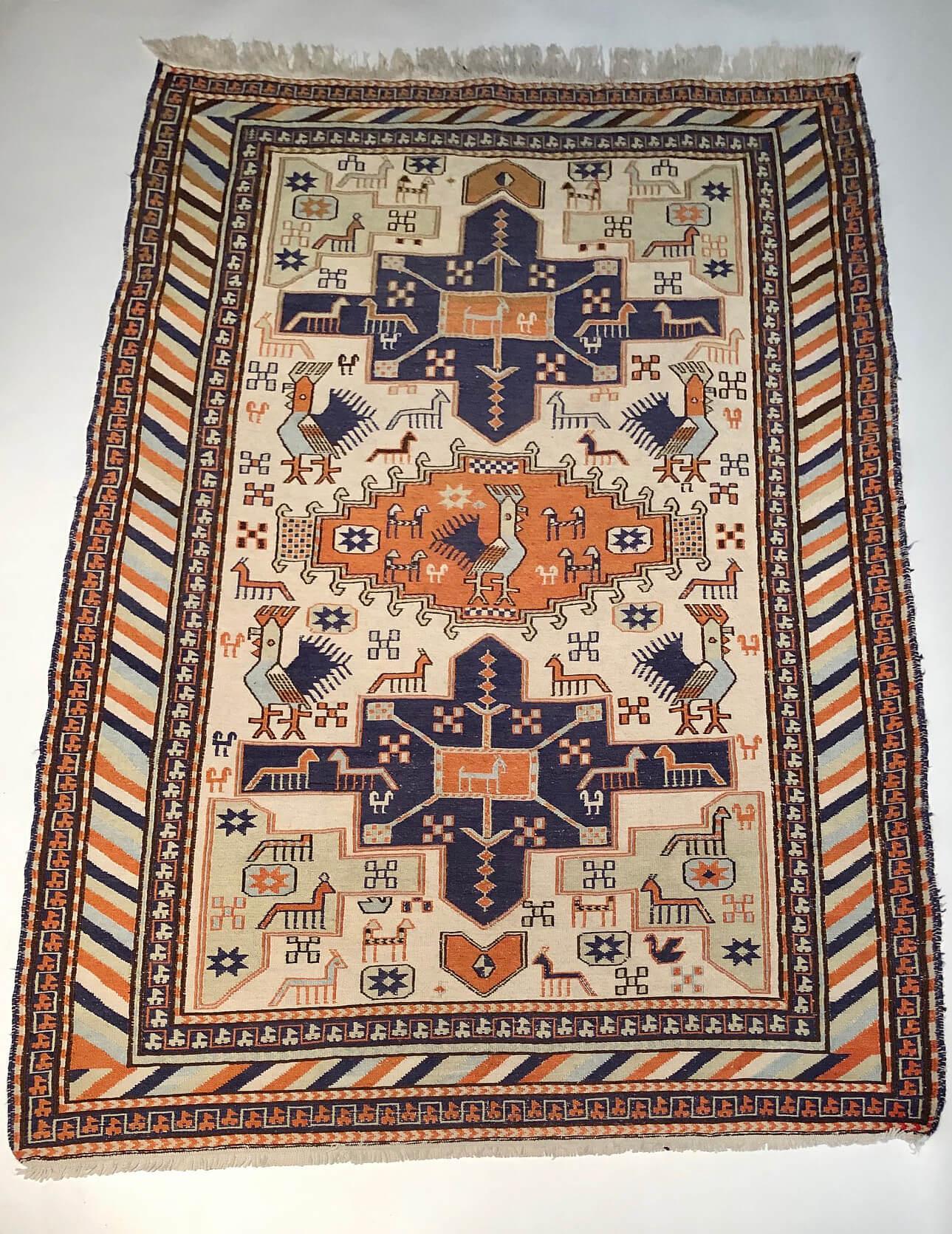 Vintage Flat-Weave Persian Karajeh Tribal Rug or Carpet 6