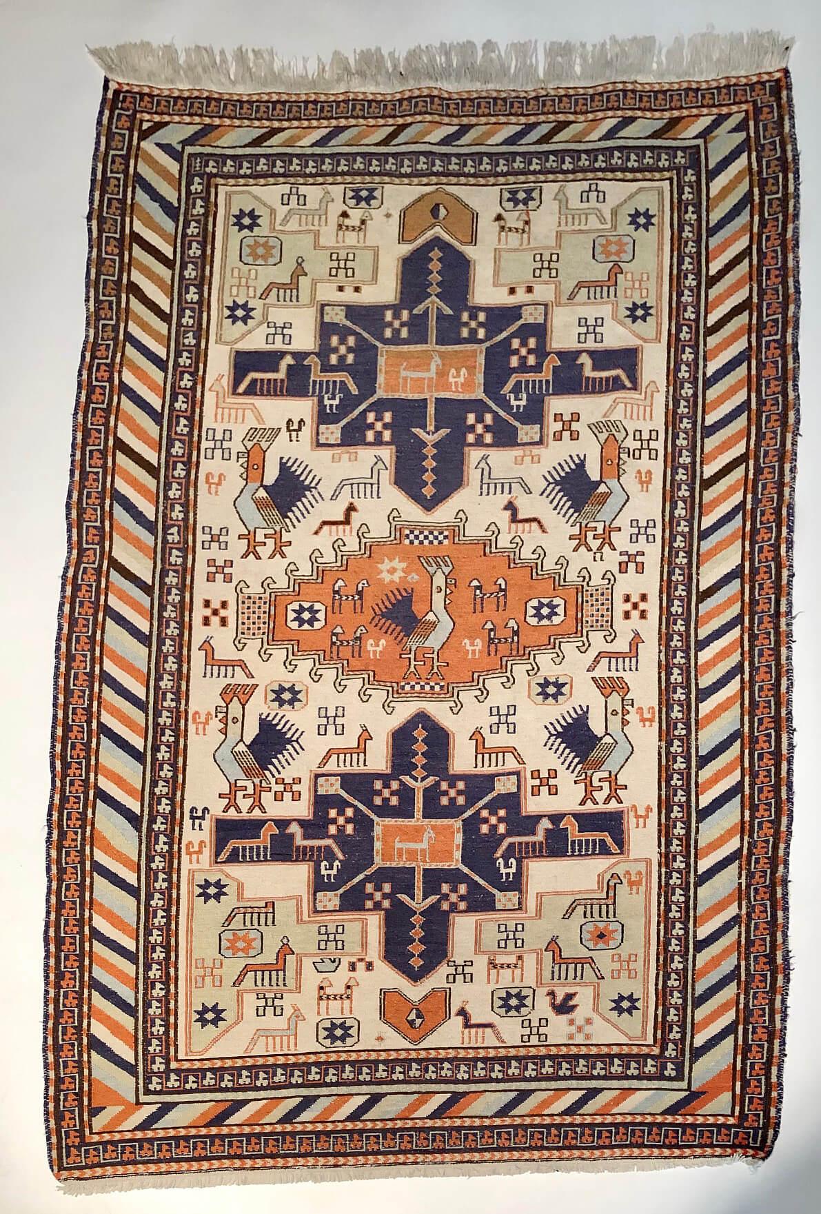 Vintage Flat-Weave Persian Karajeh Tribal Rug or Carpet 2