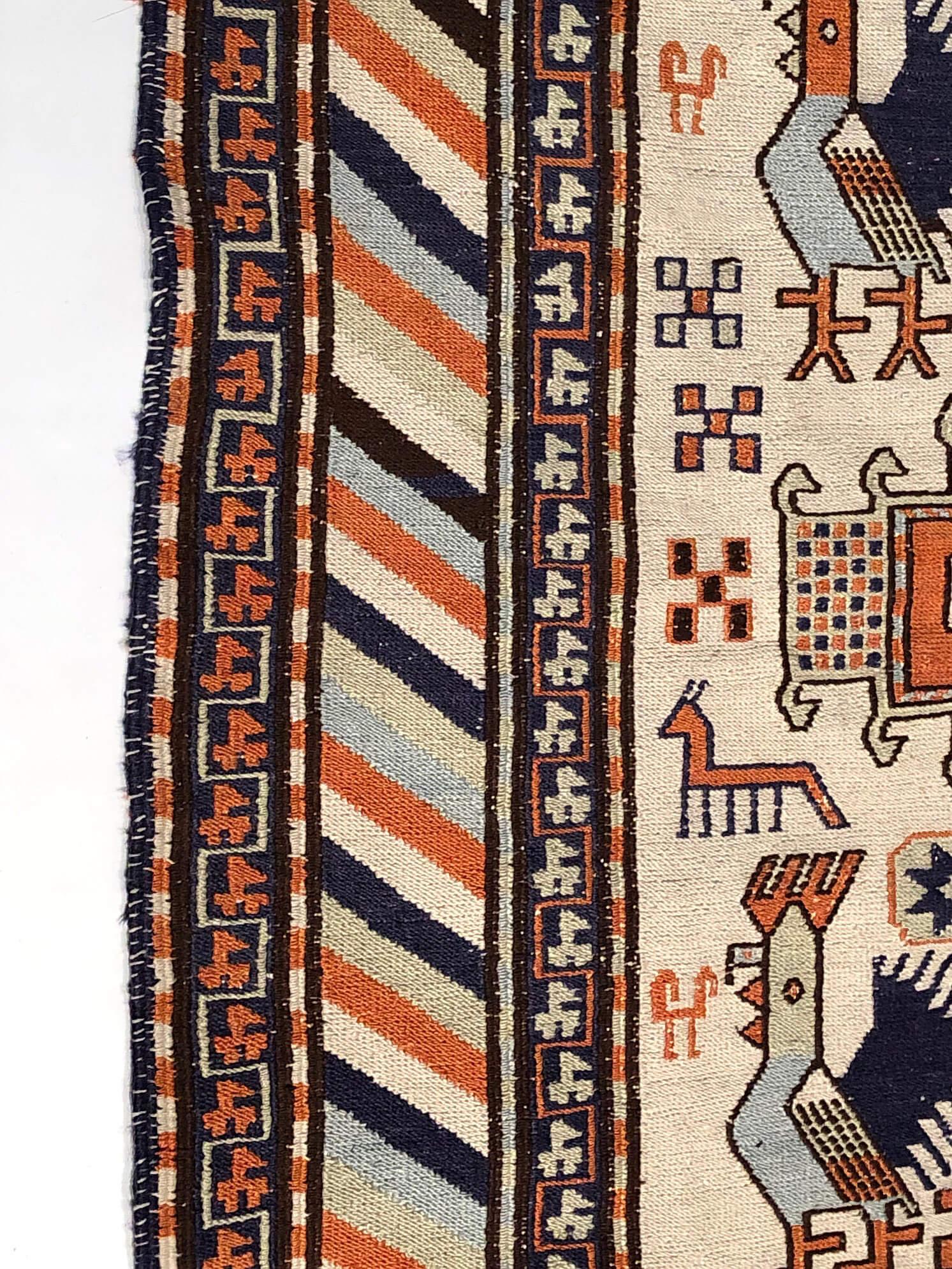 Vintage Flat-Weave Persian Karajeh Tribal Rug or Carpet 3