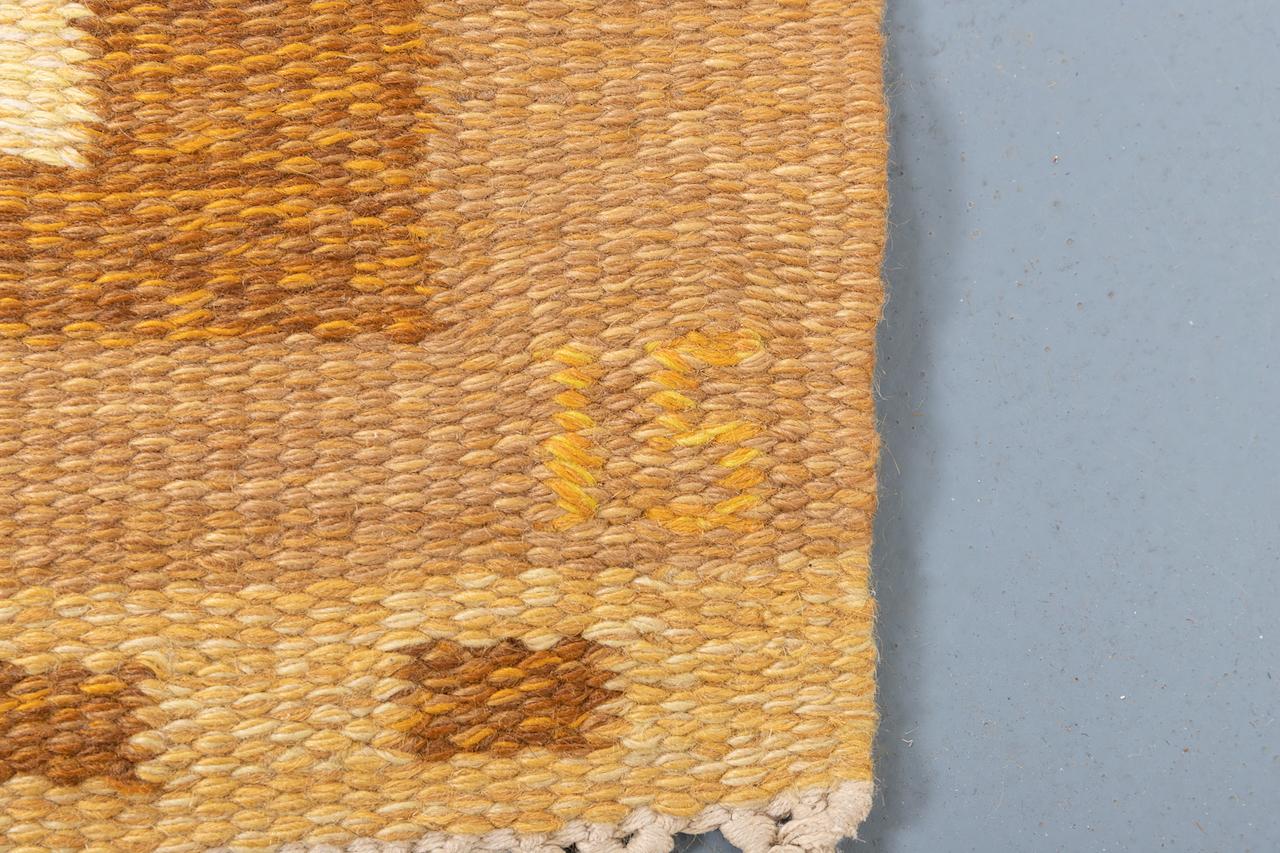 Wool Vintage Flat-Weave Rug by Ingegerd Silow, Sweden For Sale