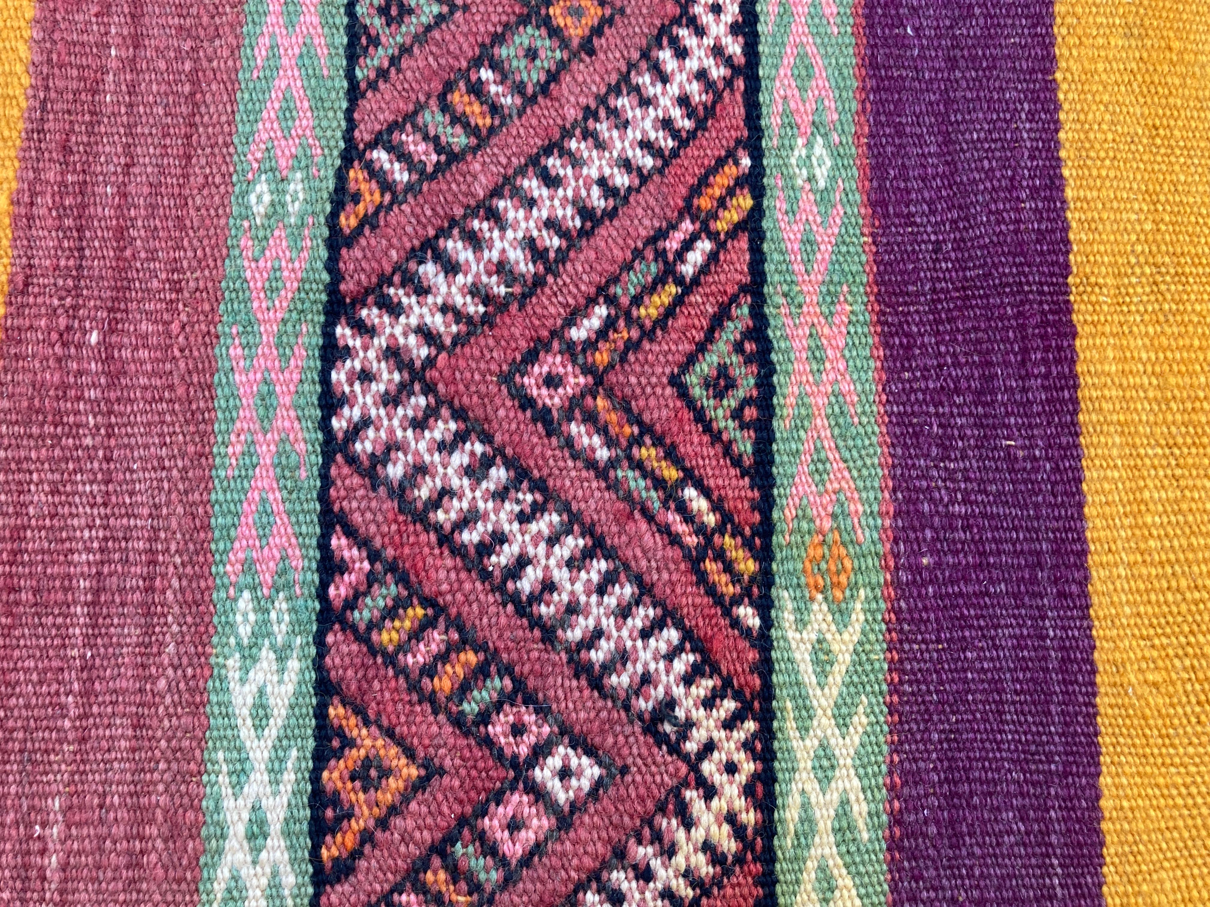 1960s Vintage Flat-Weave Berber Moroccan Rug For Sale 6