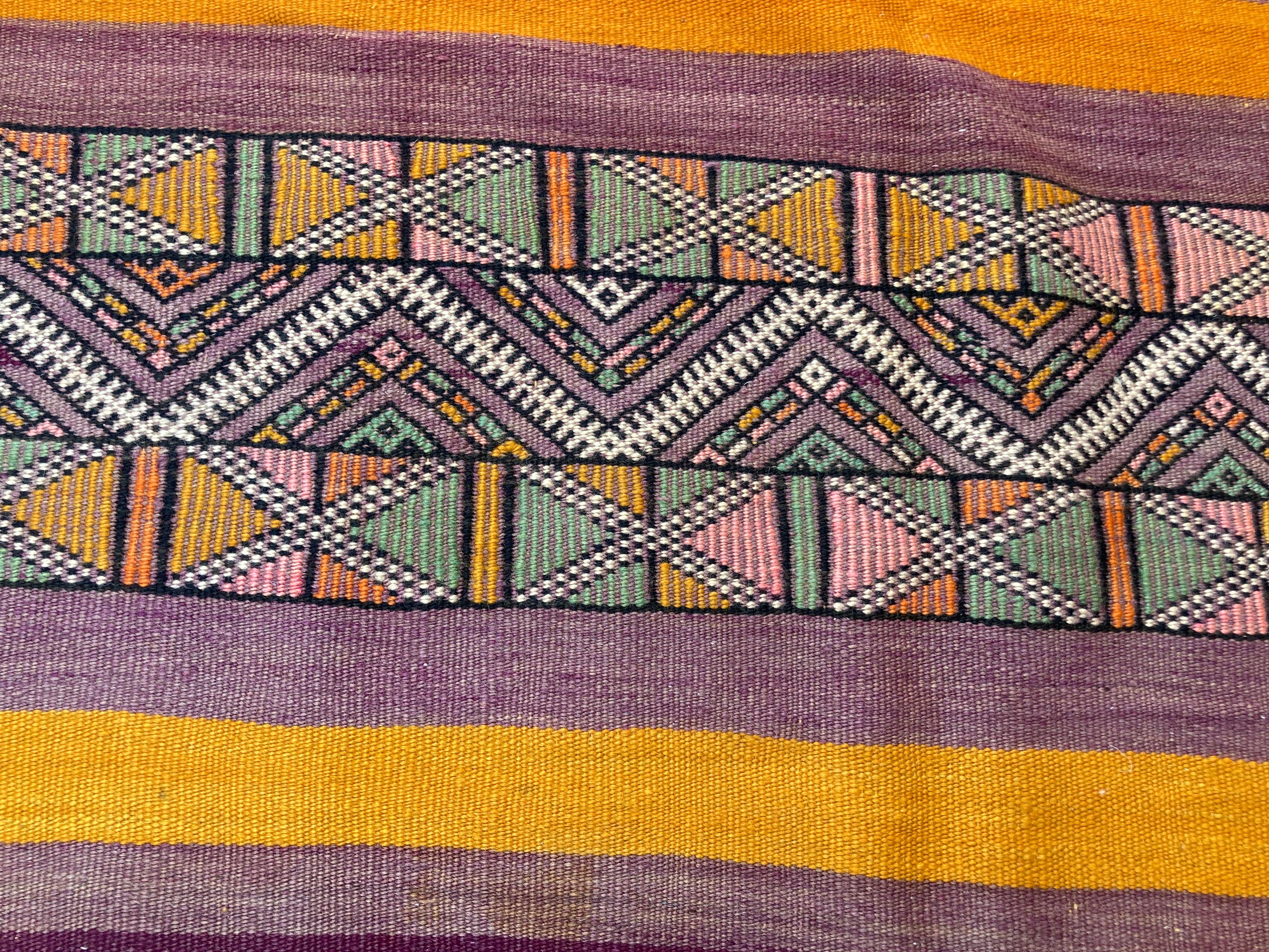 1960s Vintage Flat-Weave Berber Moroccan Rug For Sale 8