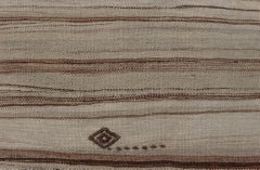 Vintage Flat Weave Turkish Kilim with Stripes in Tan, Taupe, Cream, and Brown